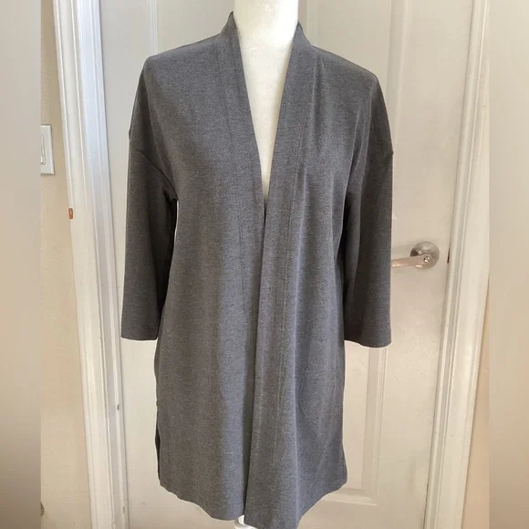 J. Jill Charcoal Heather Cardigan M - Picture 2 of 7